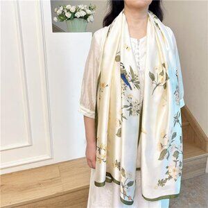 Long Silk Like Scarf Lightweight Satin Scarves Large Sunscreen Shawl Wrap for
